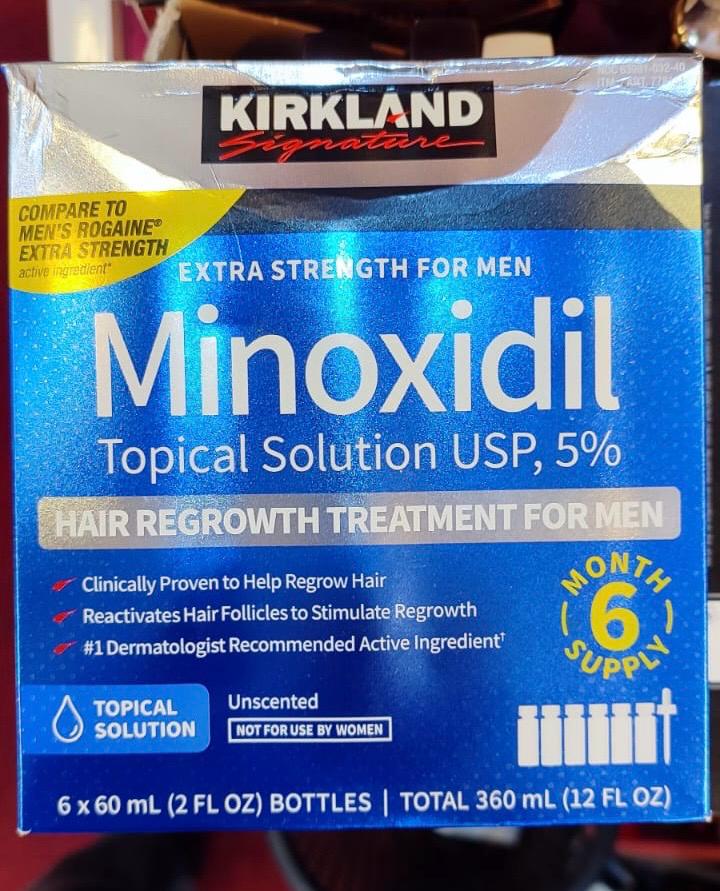 Kirkland Minoxidil 5% Hair Regrowth Solution Extra Strength Men 6 Month Supply